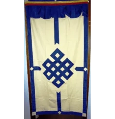 Hängedekoration - Türvorhang - Tibetisch - Blau/ Creme - Baumwolle - ca. 178x85 cm