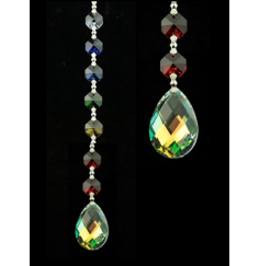 Feng-Shui - Regenbogen - Kristallkette - Aurora - Chakra - mit Kristall Amrita - Gesamtlänge ca. 20 cm