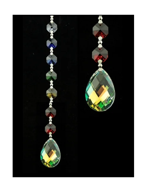 Feng-Shui - Regenbogen - Kristallkette - Aurora - Chakra - mit Kristall Amrita - Gesamtlänge ca. 20 cm