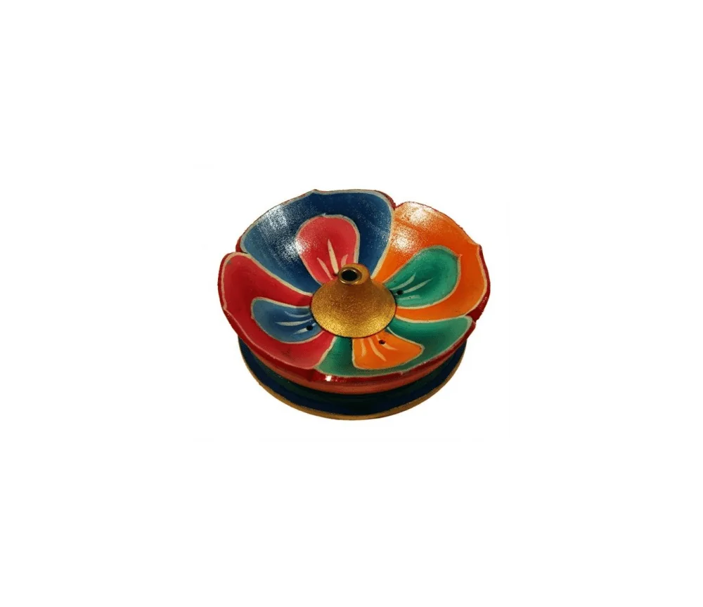 Räucherstäbchenhalter - Lotus - Holz - Rund - ca. 9cm