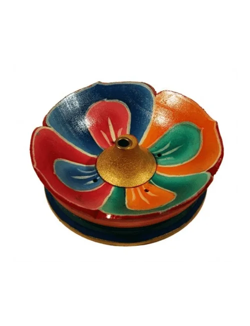 Räucherstäbchenhalter - Lotus - Holz - Rund - ca. 9cm