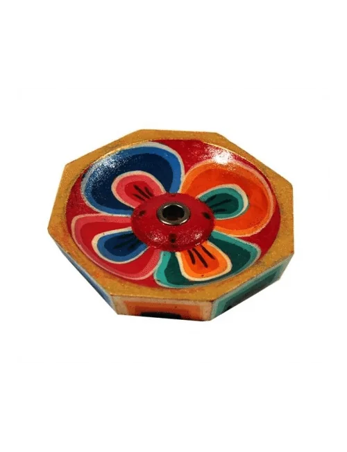Räucherstäbchenhalter - Lotus - Holz - Rund klein - ca. 6cm