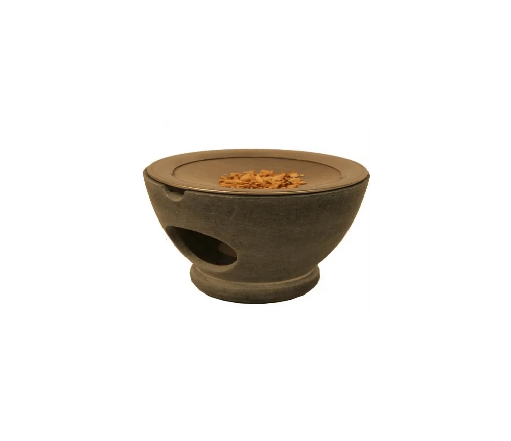 Räuchergefäß - Maroque - mit Sieb für Teelicht - Speckstein - grau - ca. 7x13cm