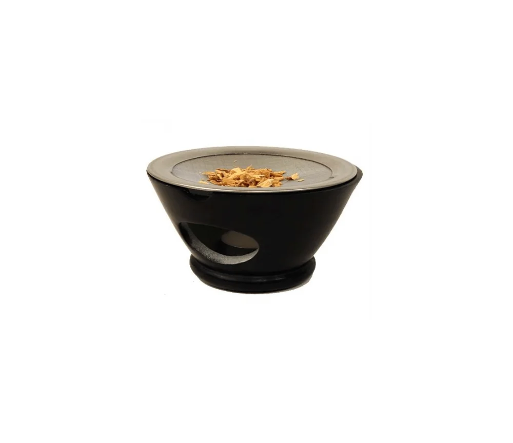 Räuchergefäß - Maroque - mit Sieb für Teelicht - Speckstein - schwarz - ca. 7x13cm