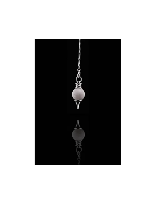 Pendel - Edelstein - Weißer Achat - Silber - ca. 3,5x1,7cm