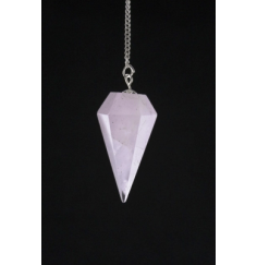 Pendel - Edelstein - Rosenquarz mit facettierter Spitze - Silber - ca. 3,5cm