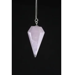 Pendel - Edelstein - Rosenquarz mit facettierter Spitze - Silber - ca. 3,5cm