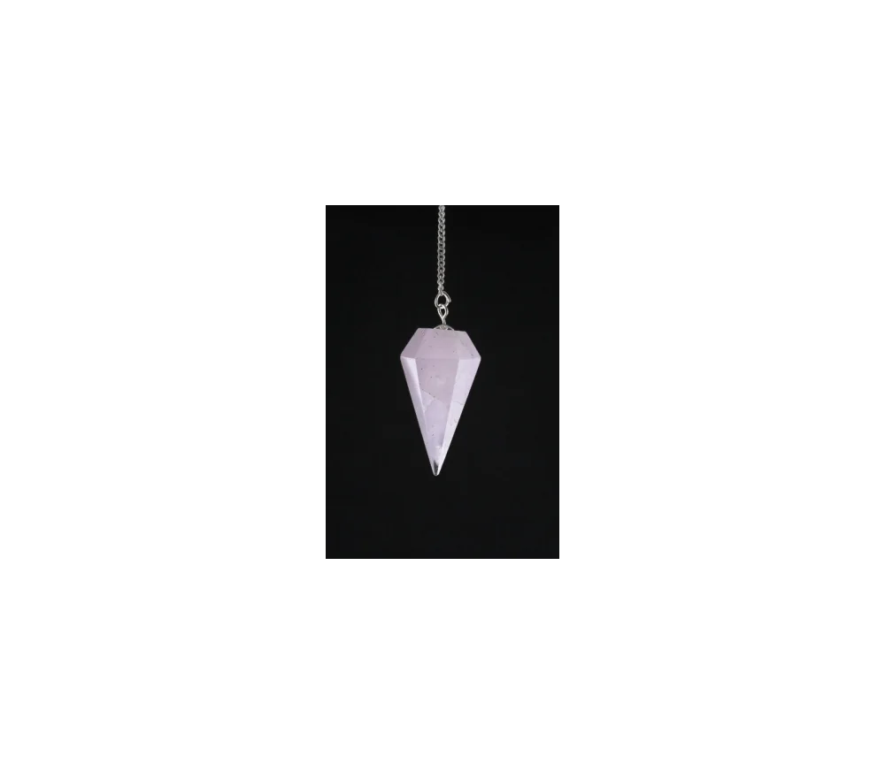 Pendel - Edelstein - Rosenquarz mit facettierter Spitze - Silber - ca. 3,5cm
