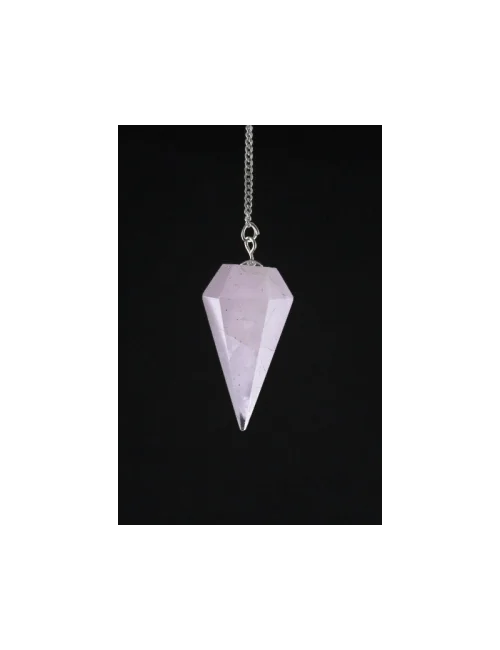 Pendel - Edelstein - Rosenquarz mit facettierter Spitze - Silber - ca. 3,5cm