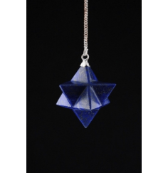 Pendel - Edelstein - Lapislazuli - Merkaba - achtspizig - Silber - ca. 3cm