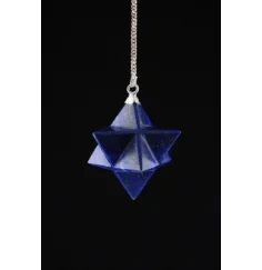 Pendel - Edelstein - Lapislazuli - Merkaba - achtspizig - Silber - ca. 3cm