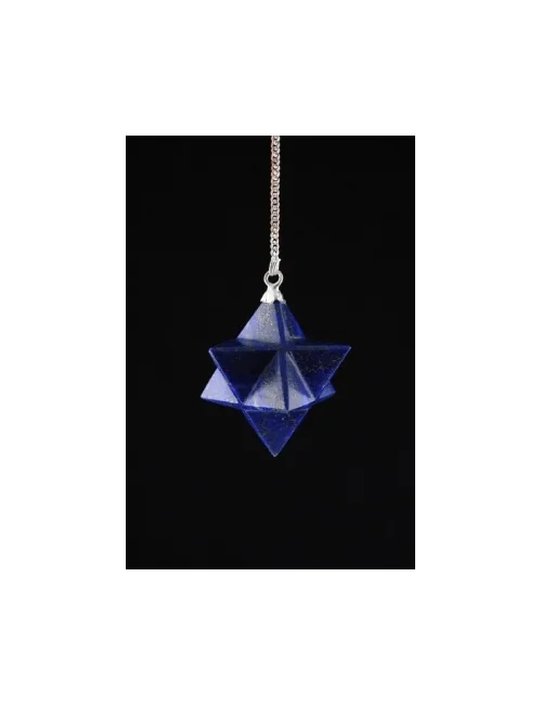 Pendel - Edelstein - Lapislazuli - Merkaba - achtspizig - Silber - ca. 3cm