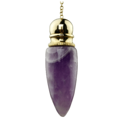 Pendel - Edelstein - Amethyst Kammer - abschraubbar - Gold - 5,3cm
