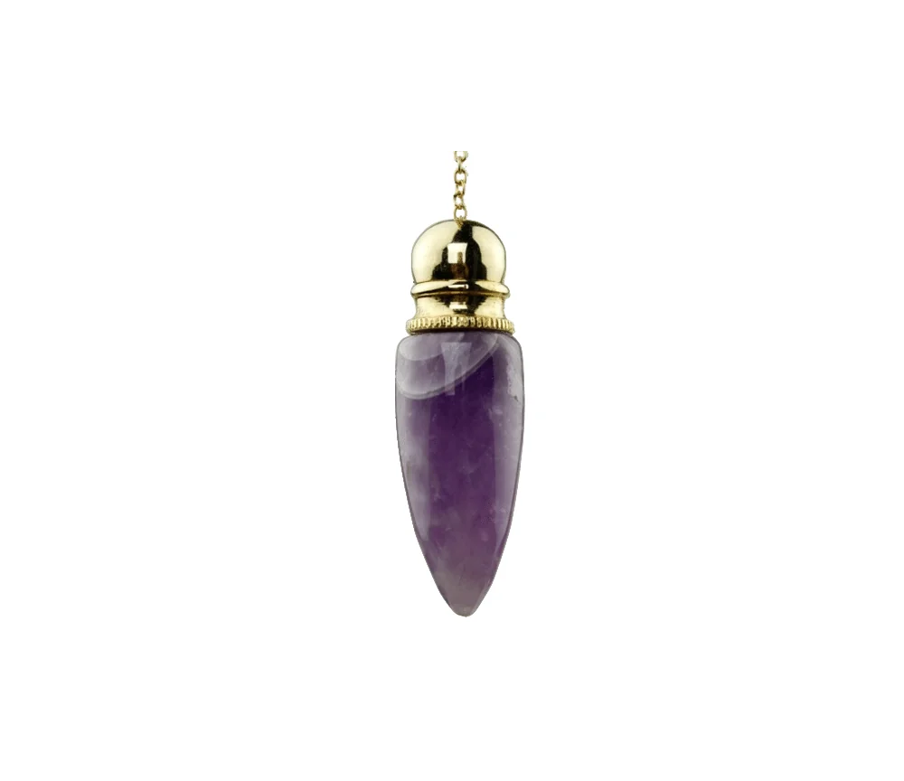 Pendel - Edelstein - Amethyst Kammer - abschraubbar - Gold - 5,3cm