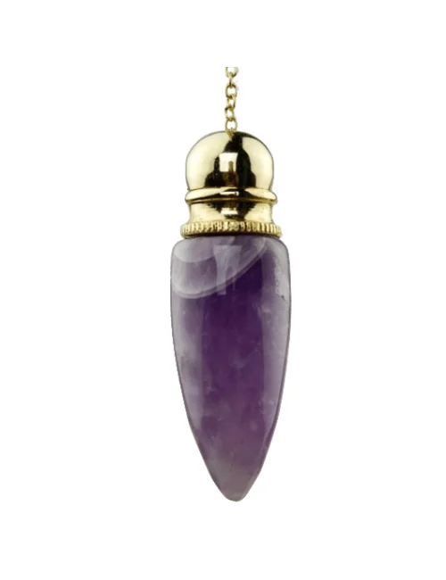 Pendel - Edelstein - Amethyst Kammer - abschraubbar - Gold - 5,3cm
