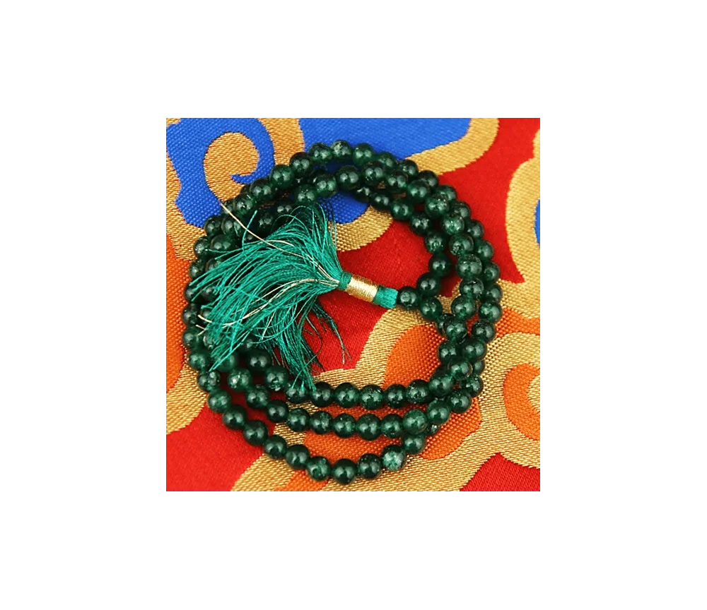 Mala - Edelstein - Aventurin AA-Qualität - mit passender Quaste - 108 Perlen - ca. 29,5cm