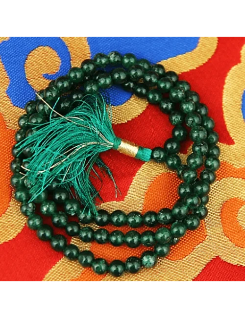 Mala - Edelstein - Aventurin AA-Qualität - mit passender Quaste - 108 Perlen - ca. 29,5cm