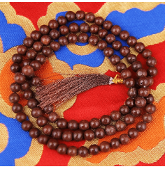 Mala - Edelstein - roter Jaspis - mit passender Quaste - 108 Perlen - ca. 45,5cm