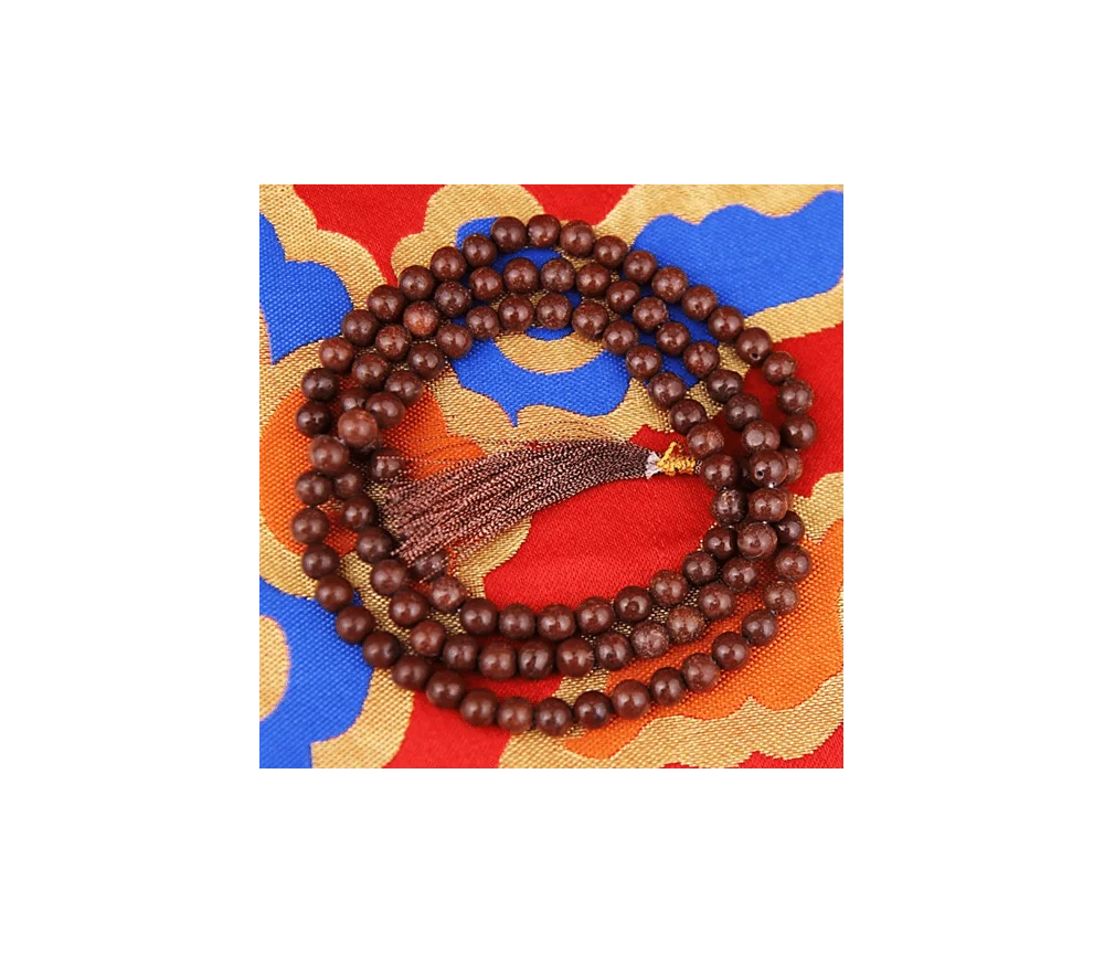Mala - Edelstein - roter Jaspis - mit passender Quaste - 108 Perlen - ca. 45,5cm