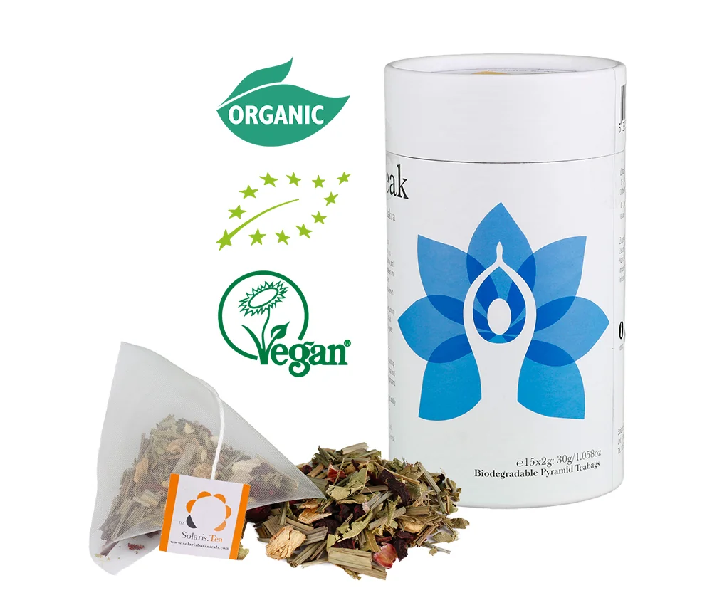 Solaris Tea - Bio-Kräutertee- Chakra Tee - Hals Chakra - I speak - 15 Pyramidenbeutel - ca. 85gr