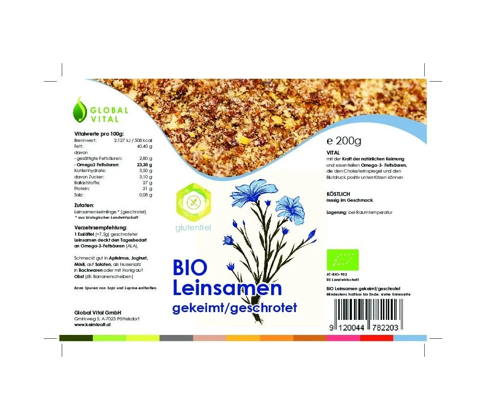 Keimkraft.at - BIO Leinsamen gekeimt geschrotet