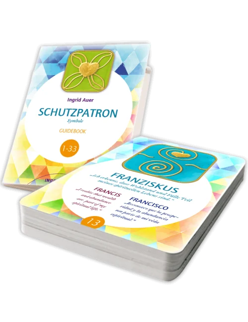 Ingrid Auer - Energetisiertes Kartenset Schutzpatron-Symbole DEUTSCH mit Guidebook