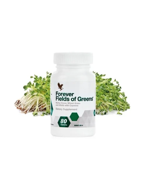 Forever - Forever Fields of Greens® -Nahrungsergänzungsmittel mit grünem Gerstengras, Weizengras und Alfalfa - 80 Presslinge