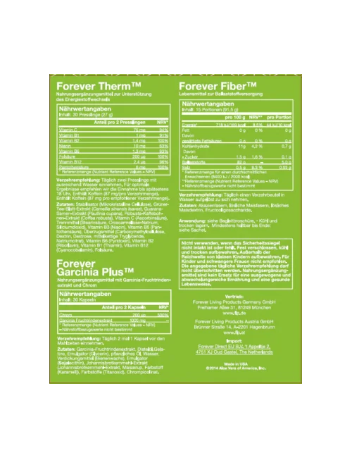 Forever - Forever F15™ Vanilla - das 15 Tage Ernährungs- und Fitnessprogramm - 6tlg. Set