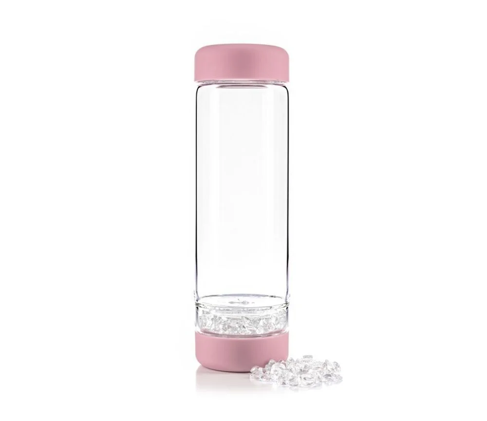 VitaJuwel - Trinkflasche inu! blossom rose - Bergkristall
