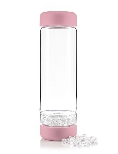 VitaJuwel - Trinkflasche inu! blossom rose - Bergkristall