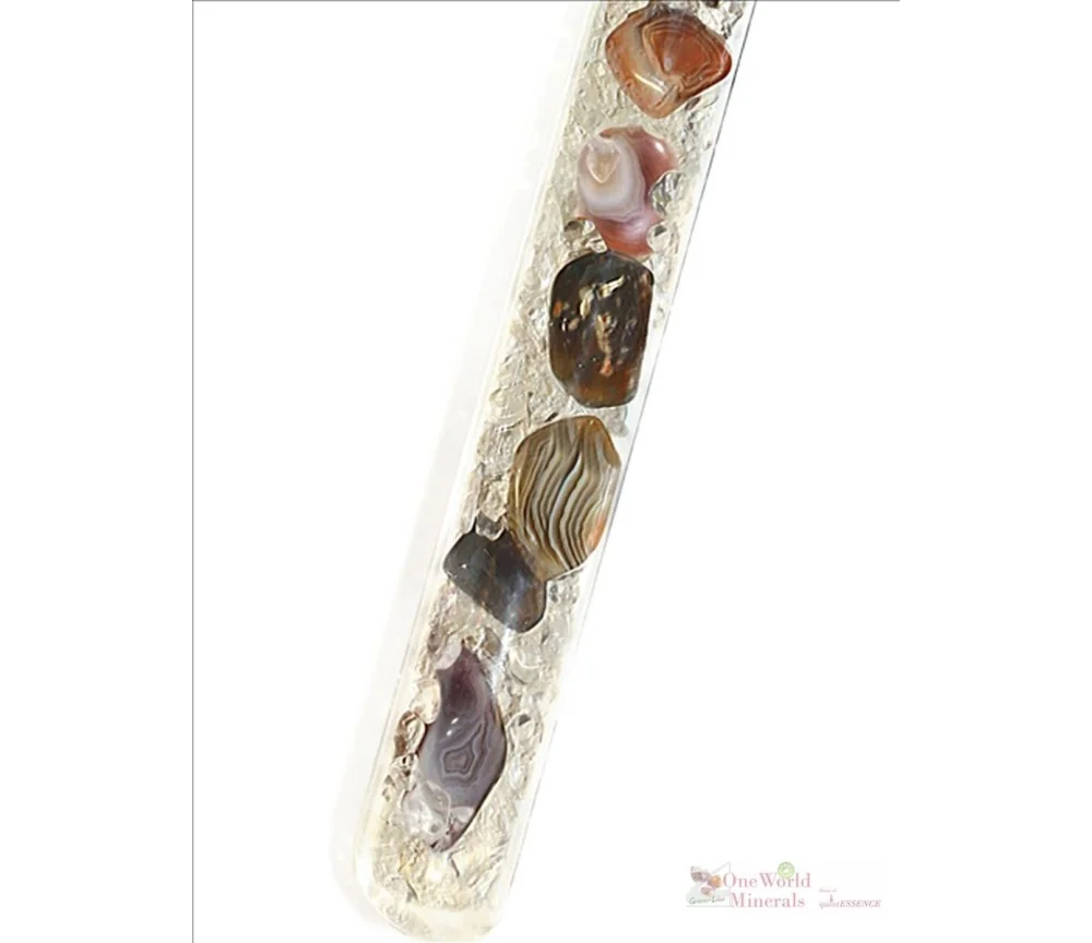 One World Minerals - Achat - auf das Wesentliche konzentrieren - quintESSENCE Edelsteinwasser-Stab Select!