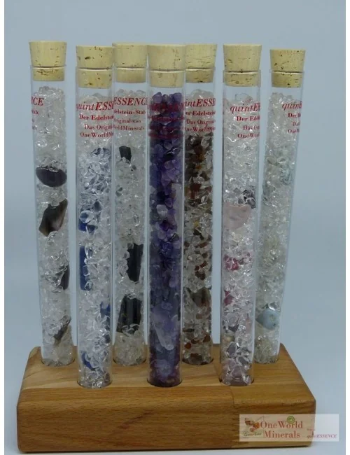 One World Minerals - Set mit allen Select! quintESSENCE Edelsteinwasser-Stäben und Ständer