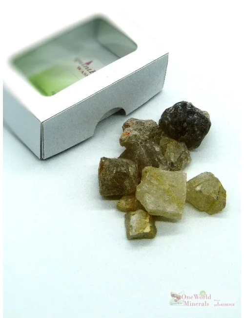 One World Minerals - Rutilquarz Wassersteine - Schachtel mit Sichtfenster - quintESSENCE Wassersteine