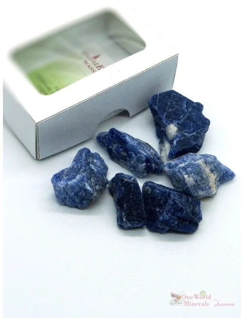 One World Minerals - Sodalith Wassersteine - Schachtel mit Sichtfenster - quintESSENCE Wassersteine