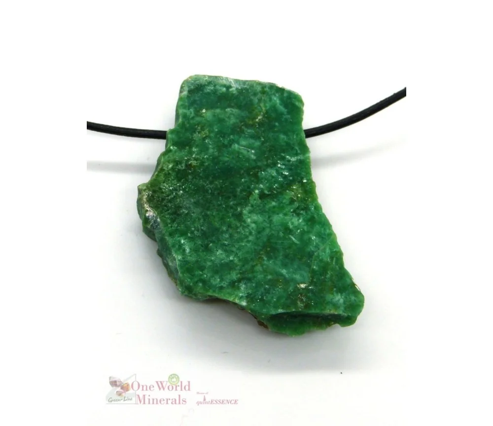 One World Minerals - Amazonit, eine Seite handpoliert, die andere Seite natur, Unikate, gebohrt