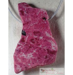 One World Minerals - Thulit, eine Seite handpoliert, die andere Seite natur, Unikate, gebohrt