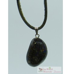 One World Minerals - Schwarzopal, mit Silberöse, 1 Stück