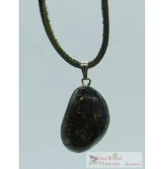 One World Minerals - Schwarzopal, mit Silberöse, 1 Stück