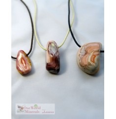 One World Minerals - 3 pink Achate aus Botsuana, Anhängerset
