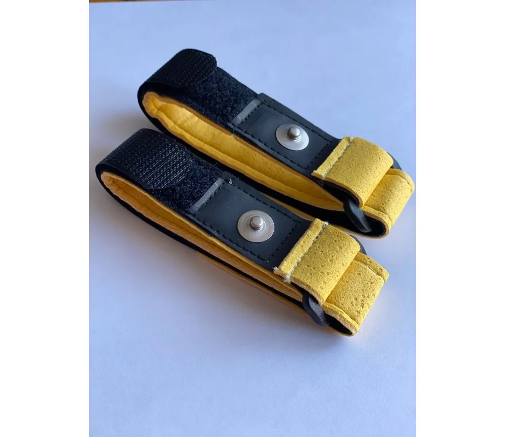 Armbandelektroden schwarz/gelb - SuperSoft - für Healy Gerät, TimeWaver, Elektro- & Tens- Stimulationsgeräte