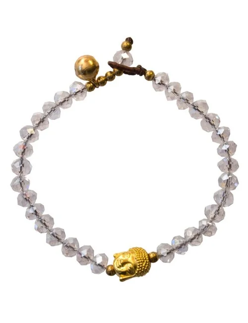 Armkettchen "Buddhakopf" mit 33 Glasperlen