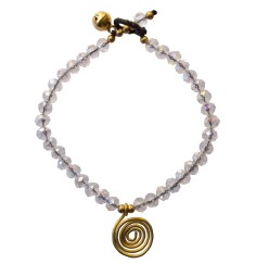 Armband  - Spirale -  mit 33 Glasperlen, crystal 18cm