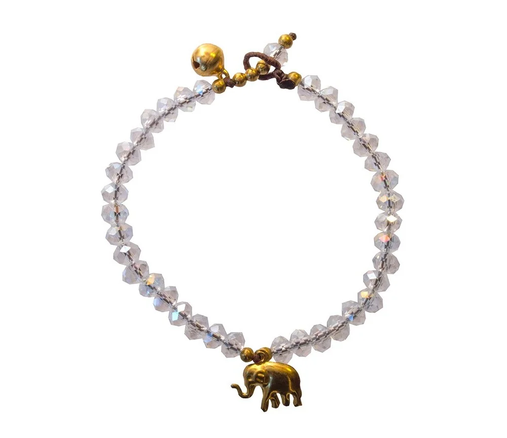 Armband - Elefant - mit 33 Glasperlen, crystal 18cm