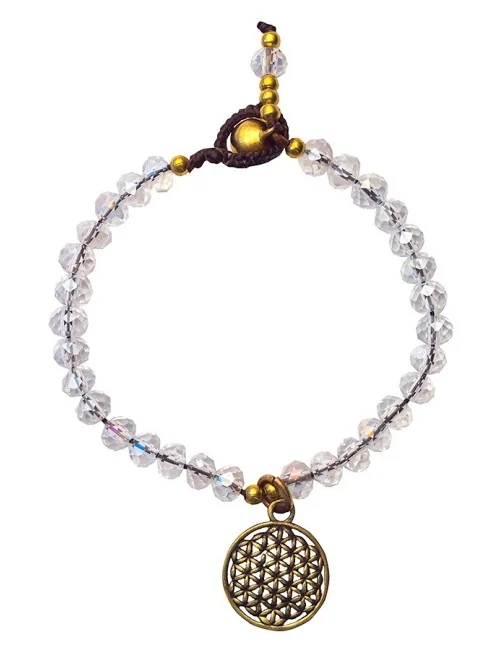 Armkettchen "Blume des Lebens" mit 33 Glasperlen