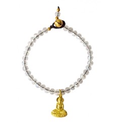 Armband  - Buddha -  mit 33 Glasperlen, crystal 18cm