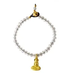 Armband - Buddha - mit 33 Glasperlen, crystal 18cm