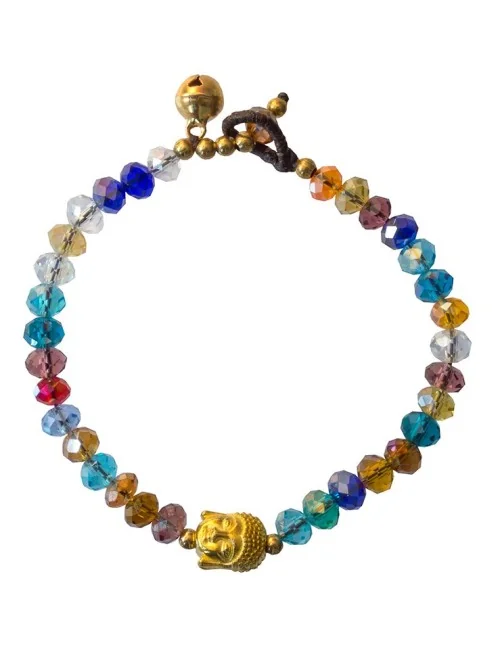 Armkettchen "Buddhakopf" mit 33 Glasperlen