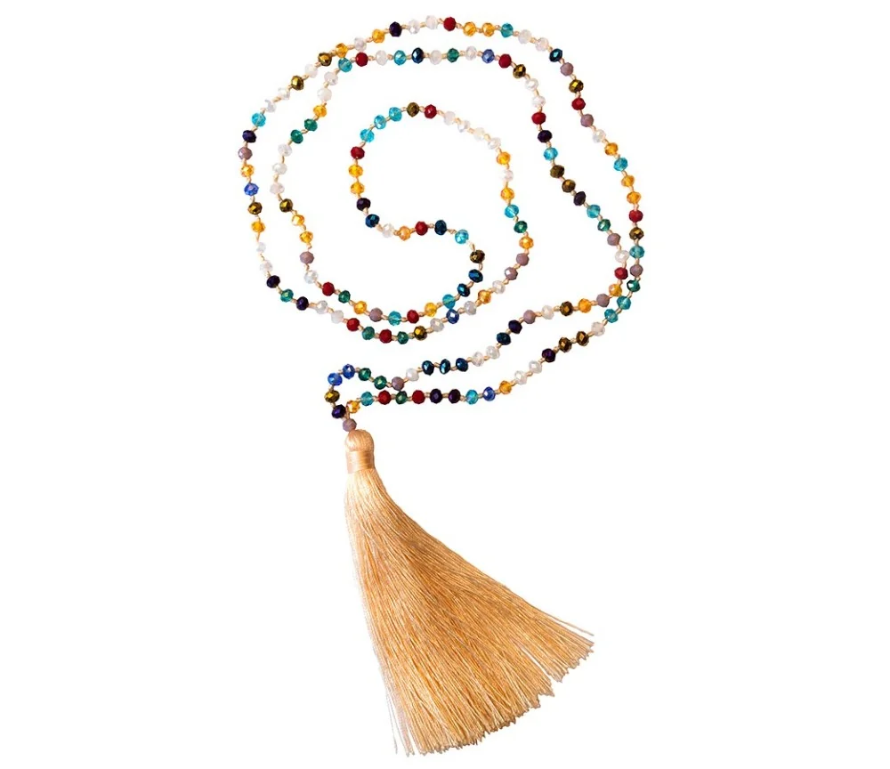 Mala - multicolour- rosa mit Glasperlen 52cm