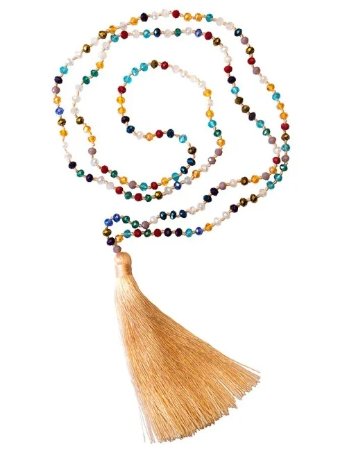 "Mala multicolour" rosa mit Glasperlen 52cm