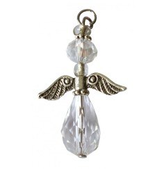 Anhänger -  Engel des Lichts- Kristallglasperlen klar 3cm